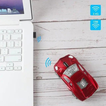 Wireless sports car mouse Stevvex, red, 1600 DPI, ergonomic mini gaming mouse for PC on Tampa Home & Garden Store
