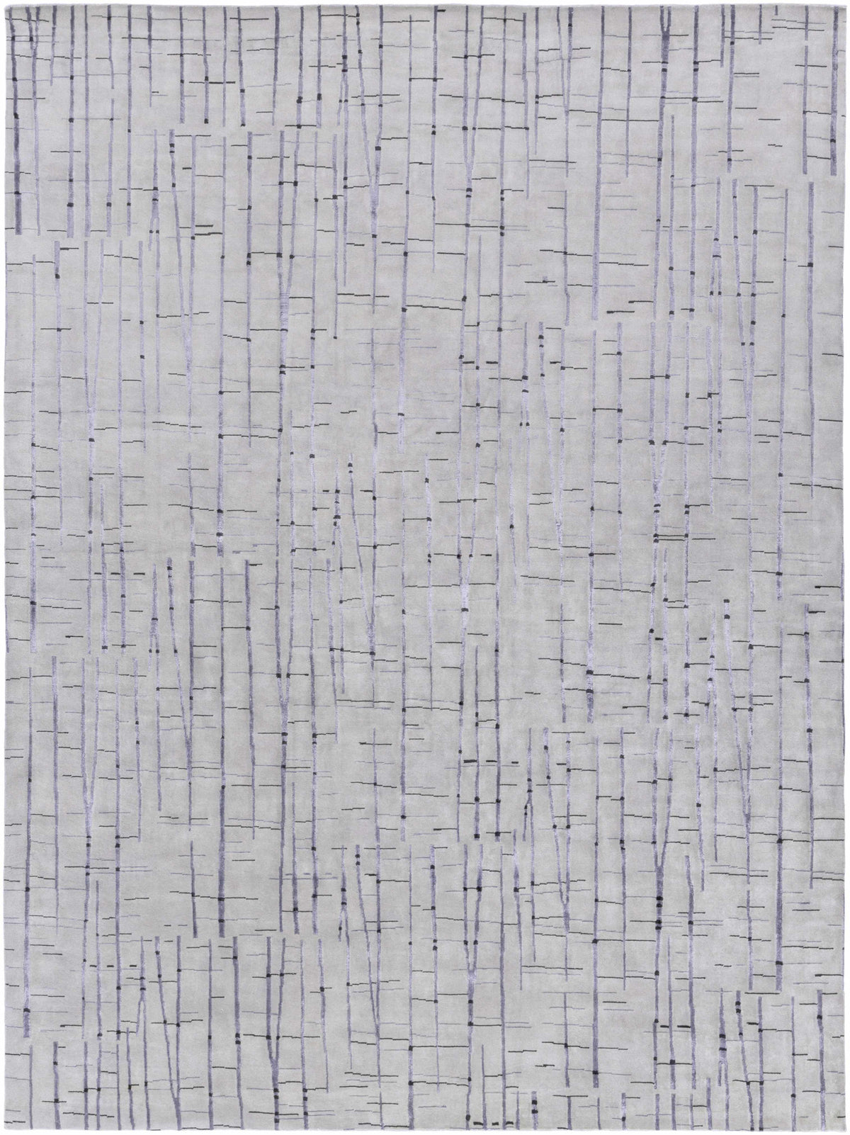 Copake Wool&Viscose Rug in light gray with lavender vertical line pattern by Boutique Rugs on Tampa Home & Garden Store