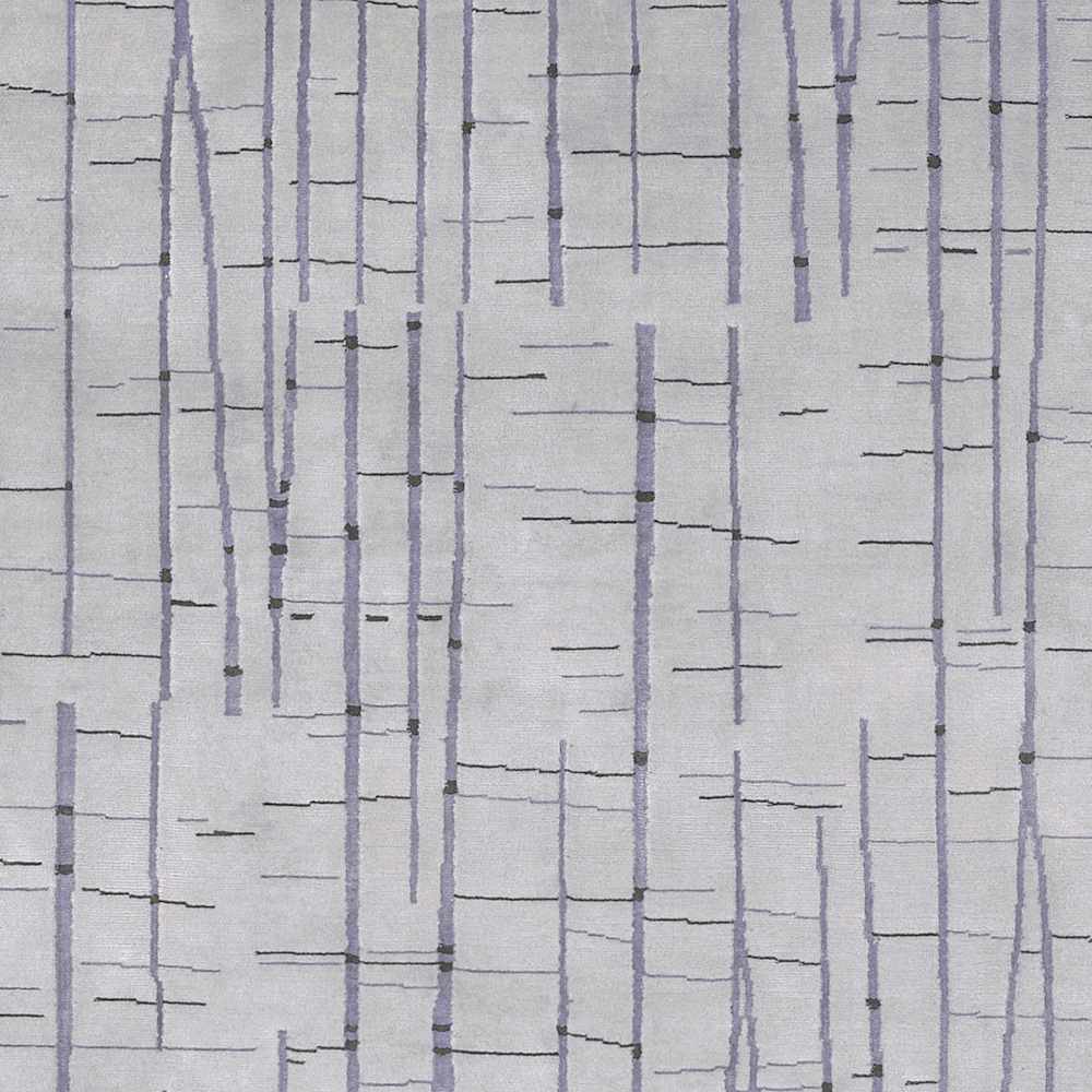 Copake Wool&Viscose Rug in light gray with lavender vertical lines Boutique Rugs clearance on Tampa Home & Garden Store