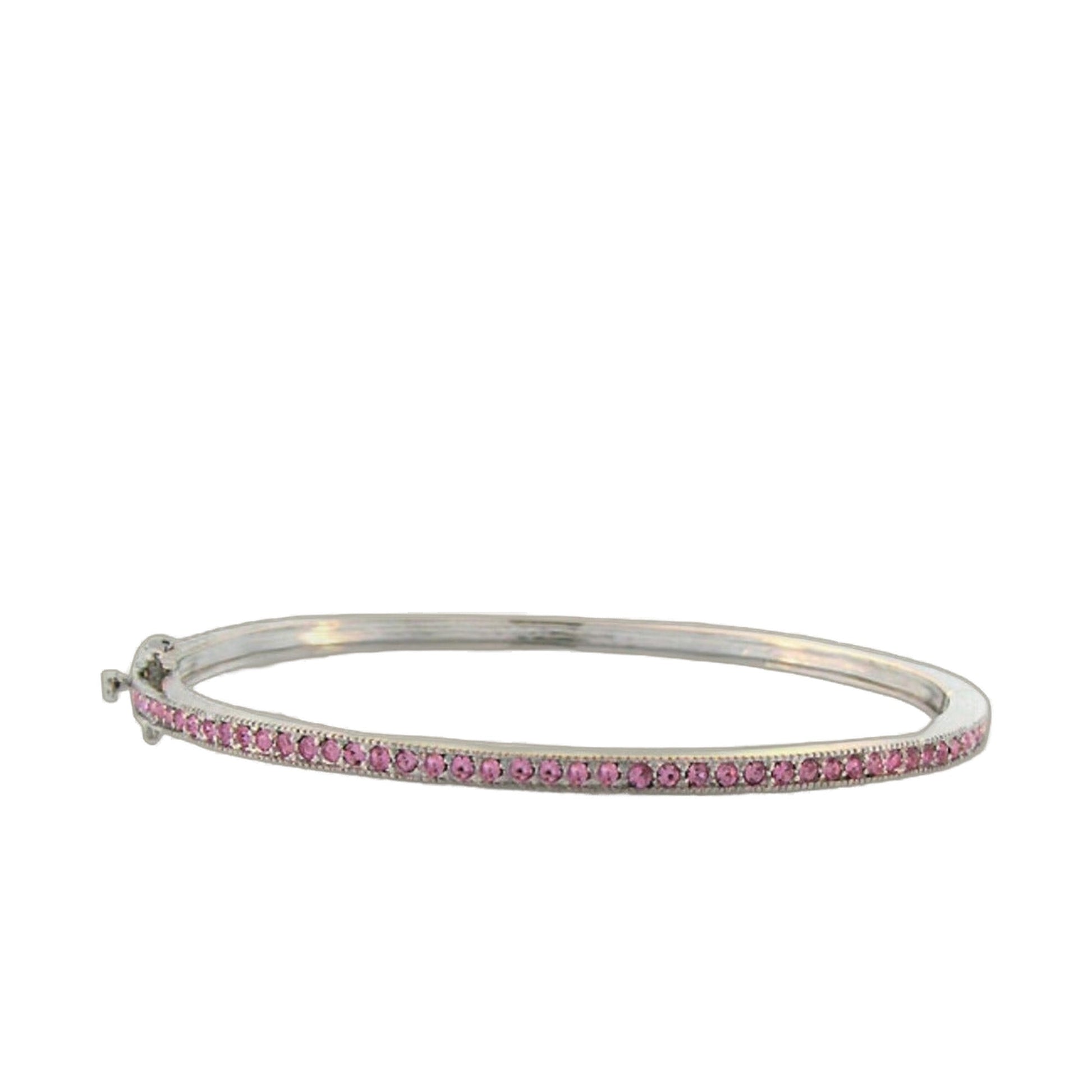 Glamour Pave Stackable Bangle Half-Pavé Hinge, pink pavé stones, by Lauren G Adams bracelet on Tampa Home & Garden Store