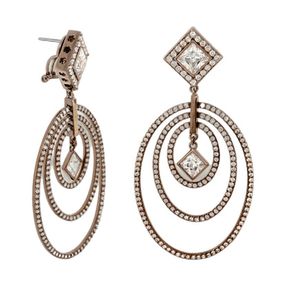 Orbital earrings by Lauren G Adams, rose-gold diamond hoops, pair with square top and hoops on Tampa Home & Garden Store