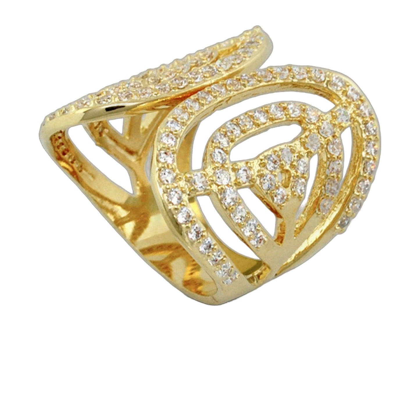 Orbital Rings gold cocktail ring by Lauren G Adams with pave diamonds on Tampa Home & Garden Store