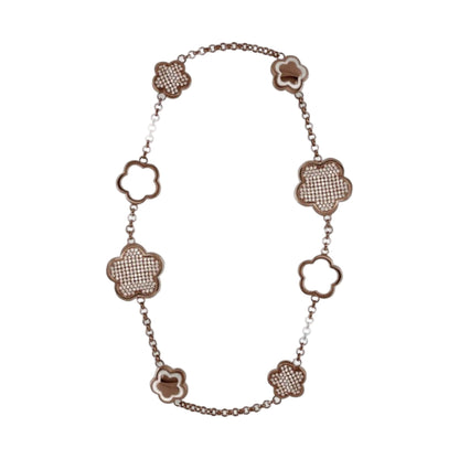Shimmer and Glimmer necklace by Lauren G Adams, rose-gold chain with crystal flower charms on Tampa Home & Garden Store
