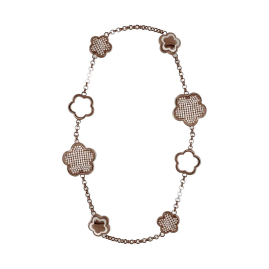 Shimmer and Glimmer necklace by Lauren G Adams, rose-gold chain with crystal flower charms on Tampa Home & Garden Store