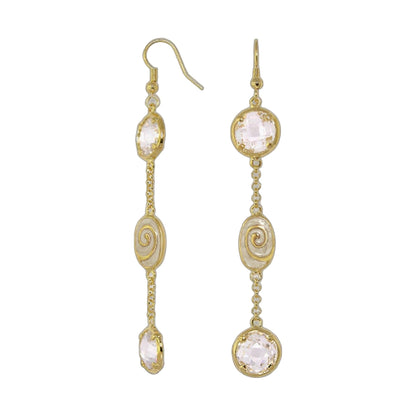 Signature Swirl earrings pair by Lauren G Adams in gold-tone with clear crystal drops on Tampa Home & Garden Store