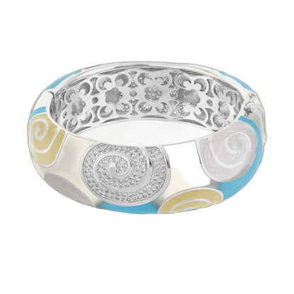 Signature Enamel Swirl Bangle and Cubic Zirconia
