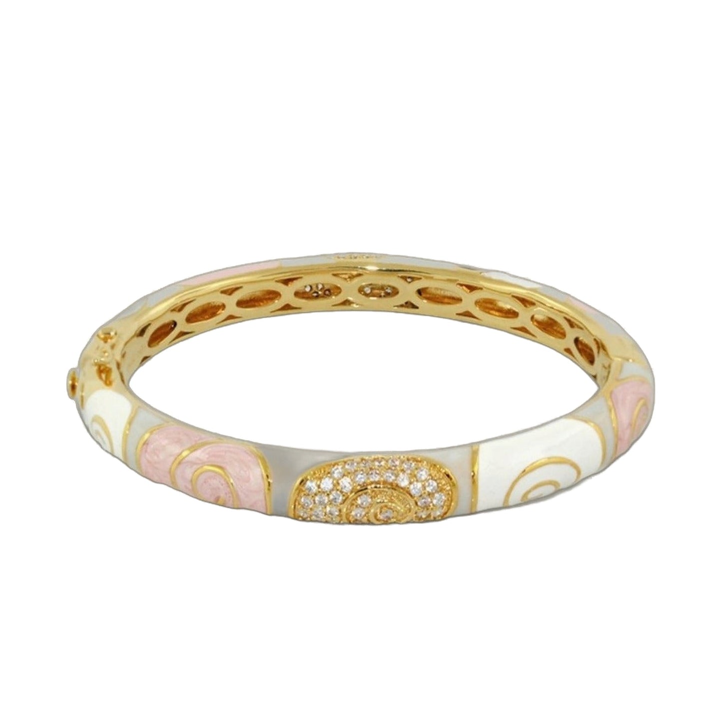 Signature Swirl Enamel Bangle and Gold Plating