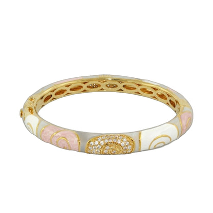 Signature Swirl Enamel Bangle and Gold Plating