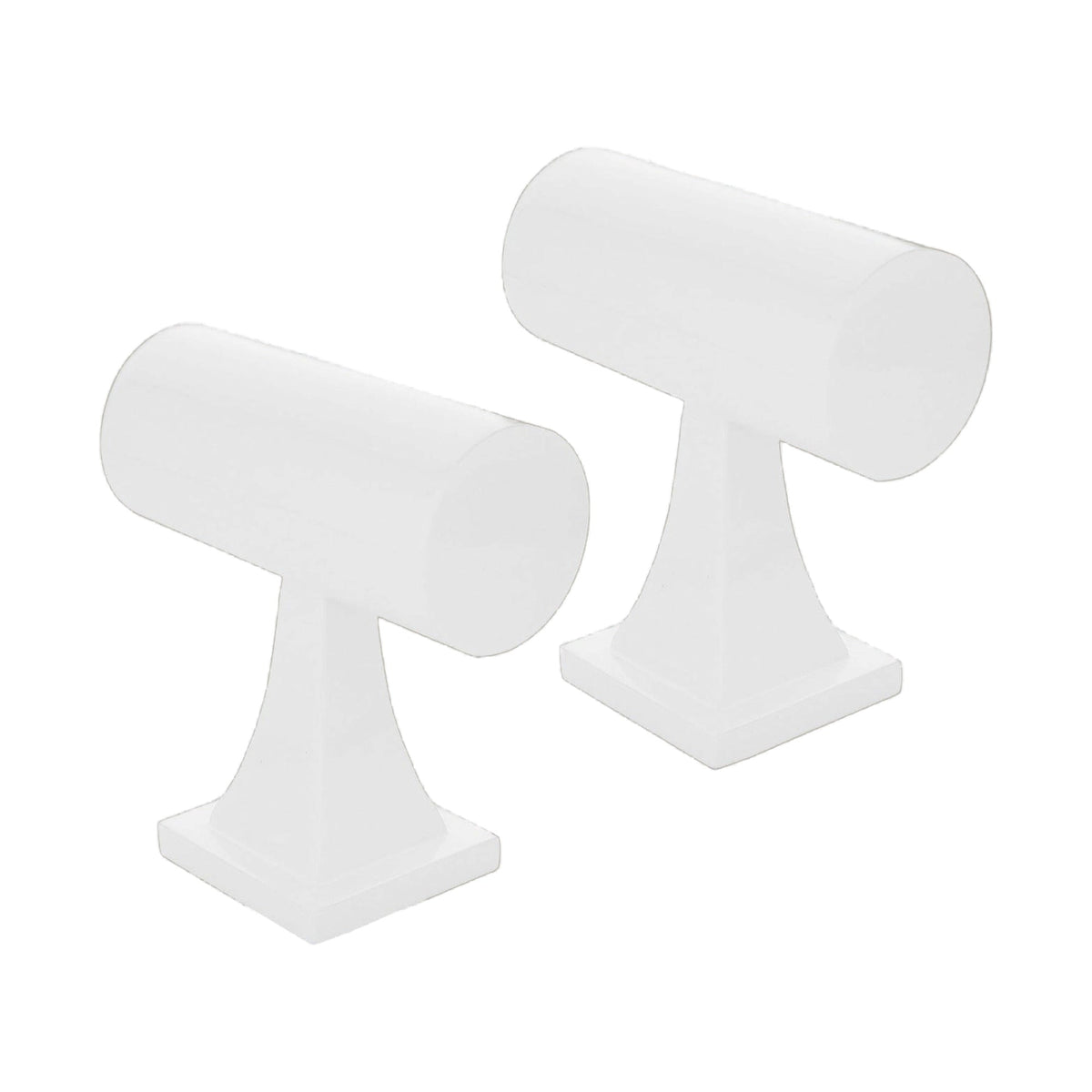 White Lacquer T Bar Jewelry Stand and Display Pair