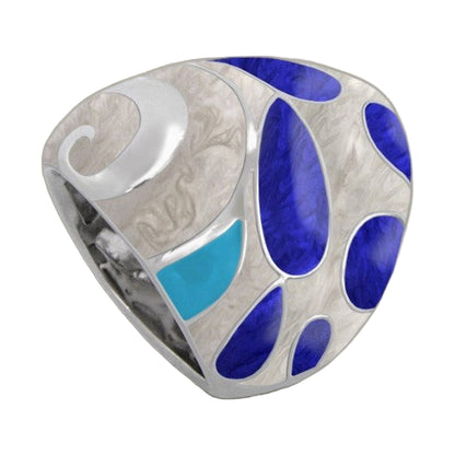 Tear Drop ring cocktail blue enamel teardrops silver band Lauren G Adams on Tampa Home & Garden Store