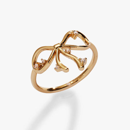Coquette Bow Ring gold-tone band with crystal accents by ALEX AND ANI on Tampa Home & Garden Store