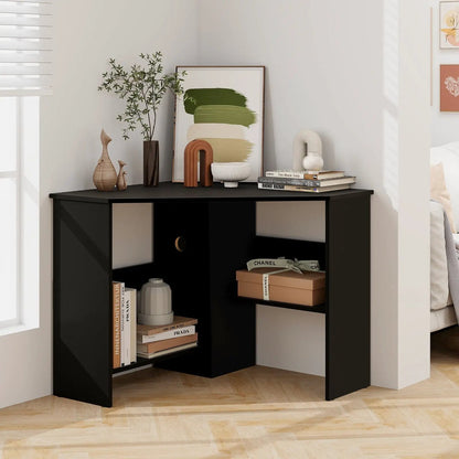 Corner Computer Desk With Storage Triangle Design