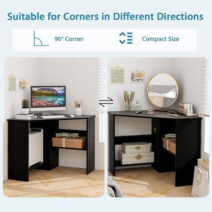 Corner Computer Desk With Storage Triangle Design