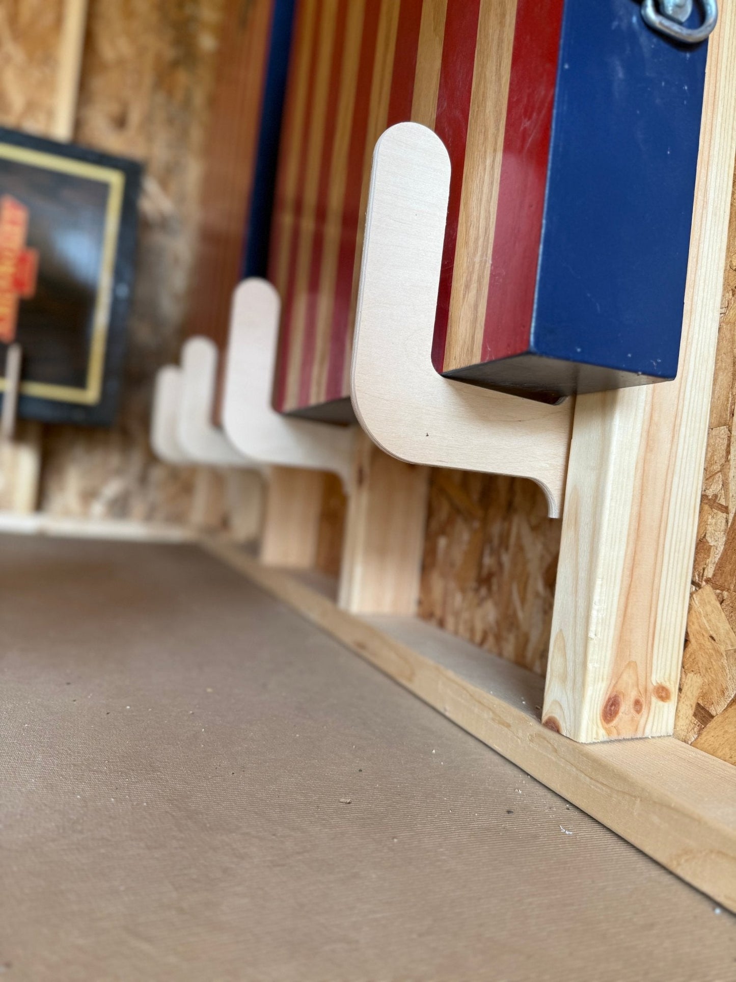 Support de rangement pour planches de cornhole – Organisateur de remise et porte-outils