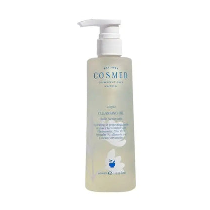 Cosmed Atopia Cleansing Oil 400ml bottle with pump, pale beige plastic, COSMED logo on Tampa Home & Garden Store