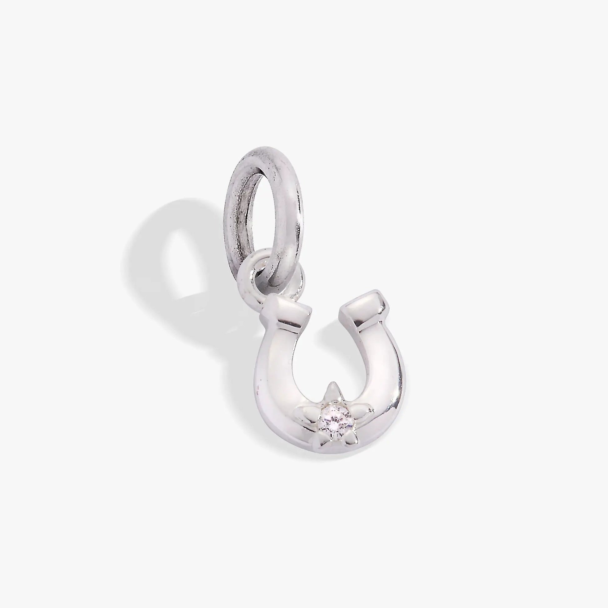 Horseshoe Charm by Alex and Ani, silver-tone metal with crystal accent on Tampa Home & Garden Store