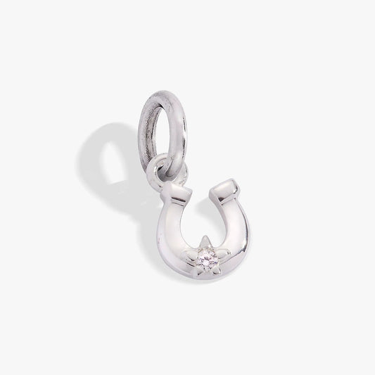 Horseshoe Charm by Alex and Ani, silver-tone metal with crystal accent on Tampa Home & Garden Store