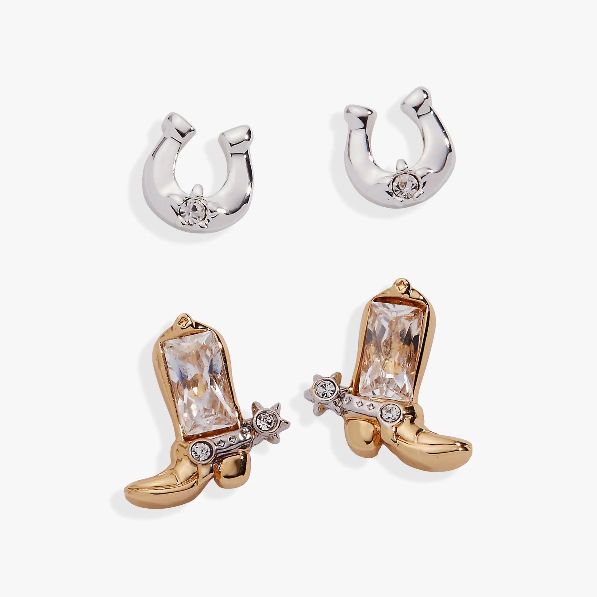 Cosmic Cowgirl earring studs set of 2 in silver-tone with crystal accents Alex and Ani on Tampa Home & Garden Store