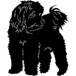 Coton de Tulear garden stake or wall hanging, Rustica Ornamentals, black silhouette dog on Tampa Home & Garden Store