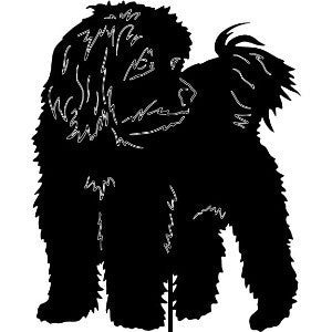 Coton De Tulear garden stake or wall hanging in black silhouette by Rustica Ornamentals on Tampa Home & Garden Store