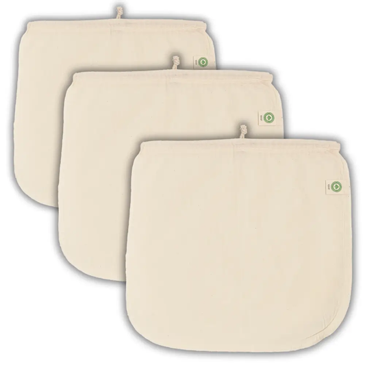 Nut Milk Bags set of 3 reusable cheesecloth bags in organic cotton Organic Cotton Mart on Tampa Home & Garden Store