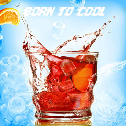 Kismile countertop ice maker with a red iced drink and splashy ice cubes in a glass on Tampa Home & Garden Store