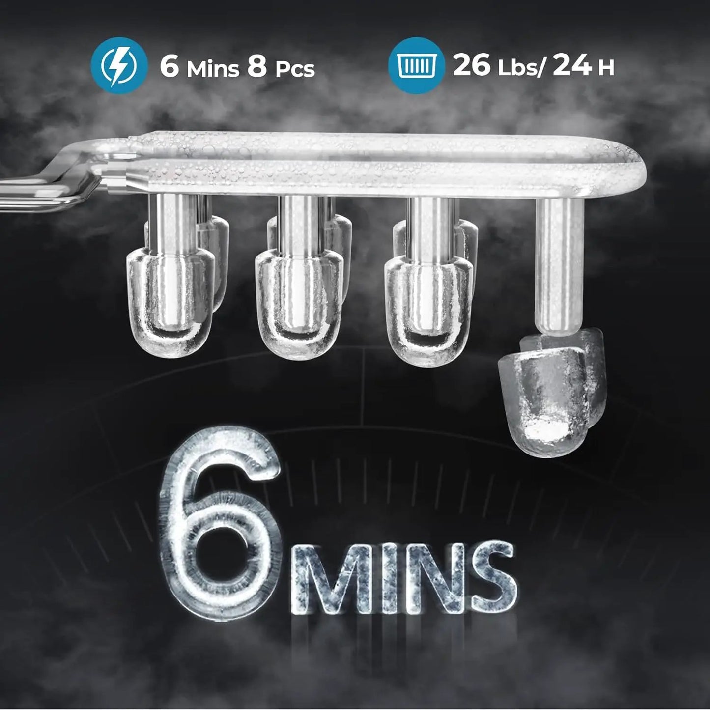 Kismile Countertop Ice Maker with 4 metal ice molds, chrome finish on Tampa Home & Garden Store