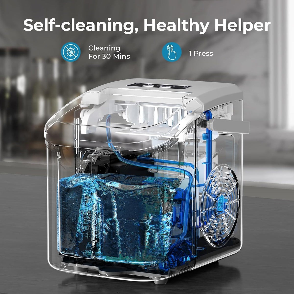 Modern Countertop Ice Maker 26 Pounds Capacity