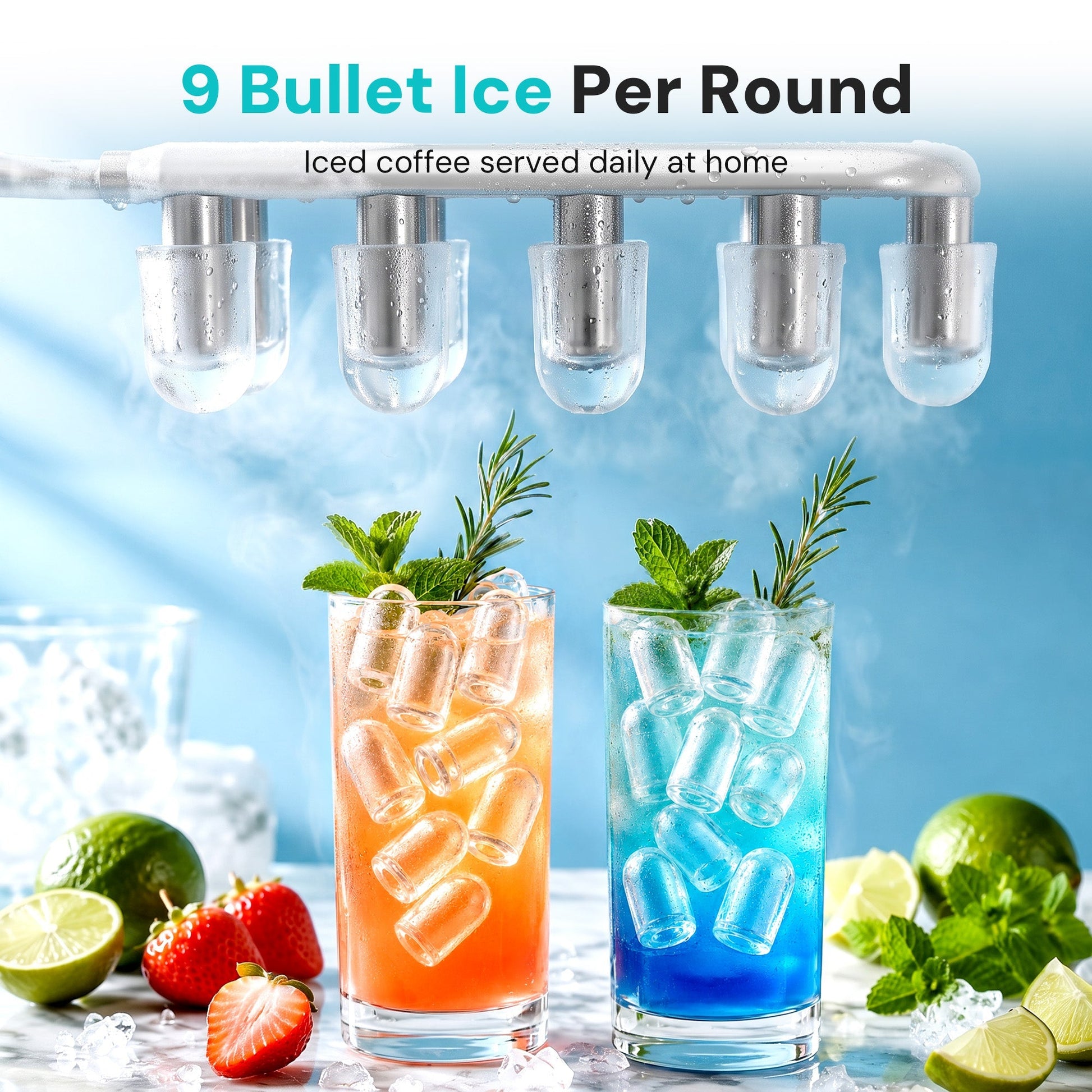 Countertop ice maker Z5812H by Kismile, 9-bullet ice per round, fast quiet energy on Tampa Home & Garden Store