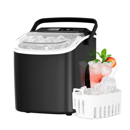 Kismile countertop ice maker Z5812H black compact unit with transparent lid and ice basket on Tampa Home & Garden Store