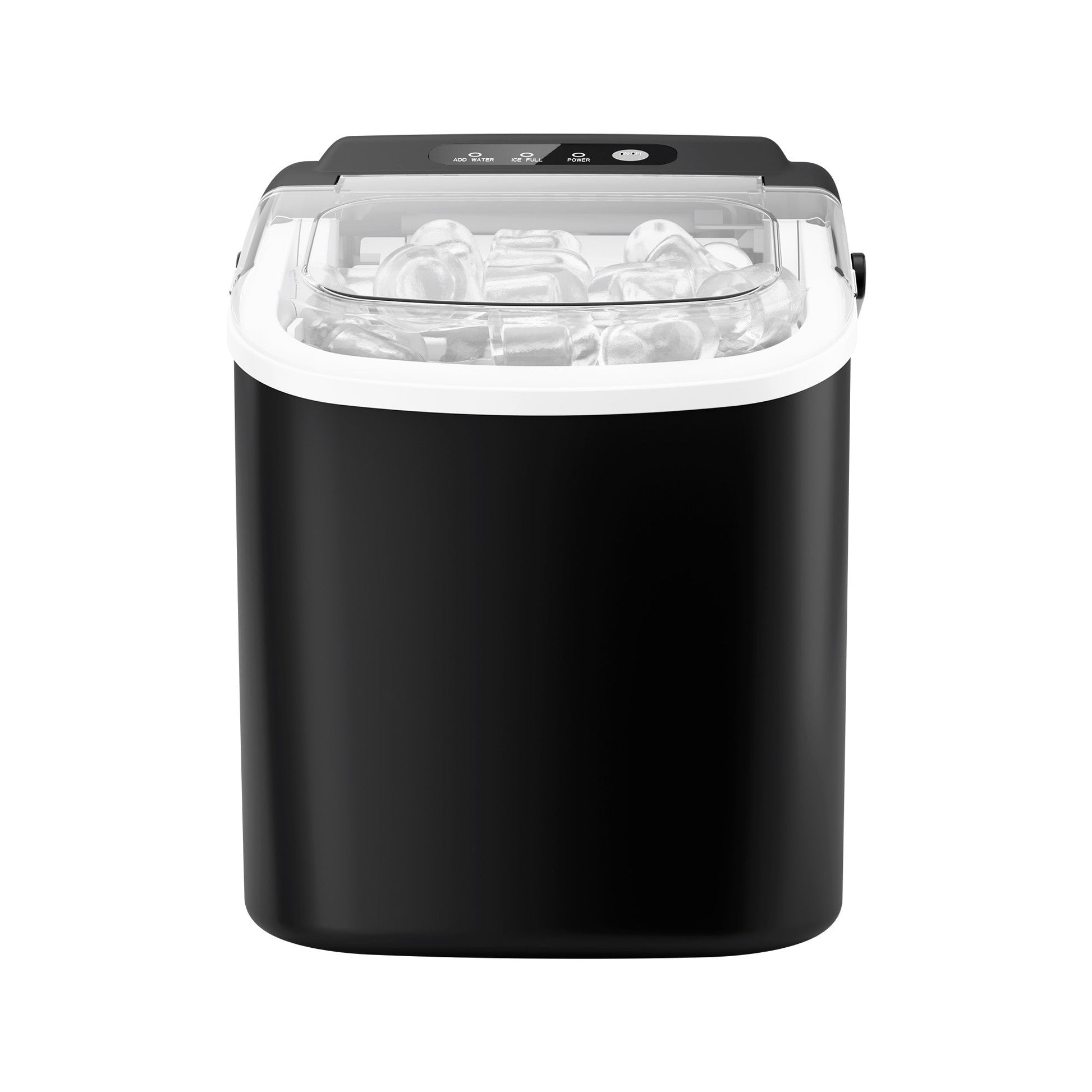 Countertop ice maker Kismile Z5812H, black body with clear ice bin filled with ice cubes on Tampa Home & Garden Store
