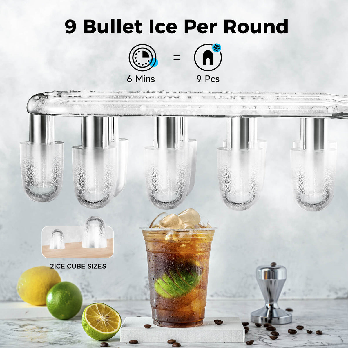 Countertop Bullet Ice Maker For Fast Daily Use