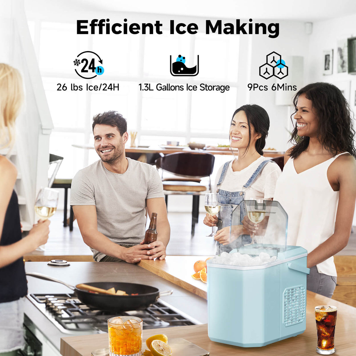 Countertop Bullet Ice Maker For Fast Daily Use