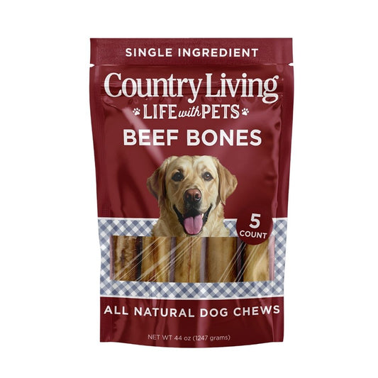 Country Living 5”-6” Beef Center Cut Bones for Dogs – 5 Count Bag – All-Natural, Long-Lasting Dog Chews – Single-Ingredient, High-Protein, Rawhide-Free – Supports Dental Health - Tampa Home & Garden Store