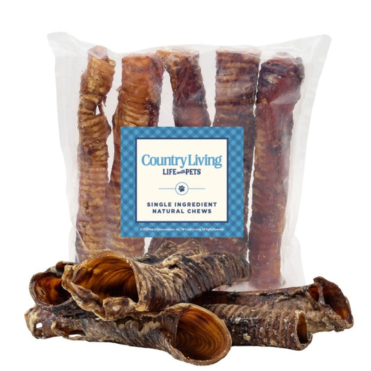 Country Living All-Natural Beef Trachea Dog Treats, Protein-Packed Chews – 12 Inches (5-Pack) - Tampa Home & Garden Store