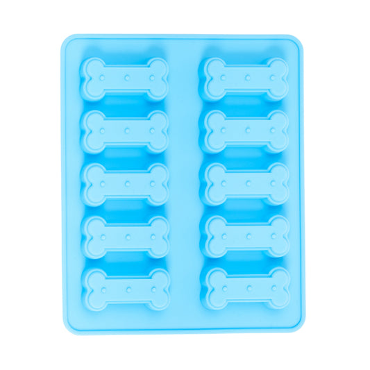 Bandeja de silicona para hornear con forma de hueso de Country Living (molde de 10 cavidades): ideal para preparar golosinas, dulces, galletas, chocolate y cubitos de hielo caseros para perros.