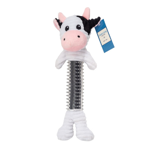 Country Living Thermoplastic Rubber Black & White Cow Plush Dog Toy – with Squeaker & Crinkle Paper - Tampa Home & Garden Store