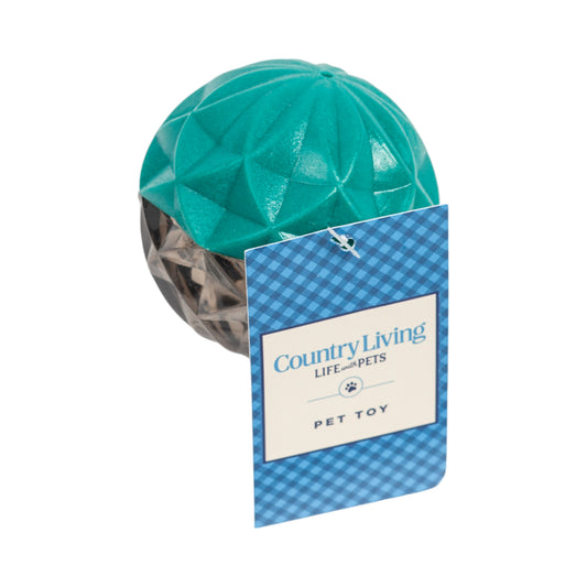 Country Living Geometric Textured Ball Dog Chew Toy, Interactive Rubber Toy for Mental Stimulation – Small - Tampa Home & Garden Store