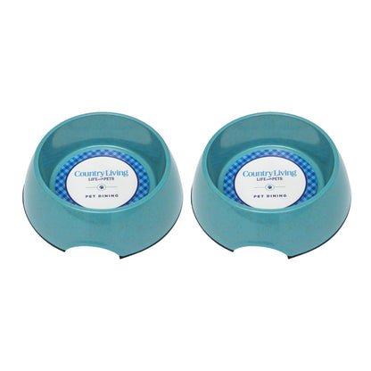 Ensemble de 2 gamelles pour chien en fibre naturelle Country Living – Bleu sarcelle