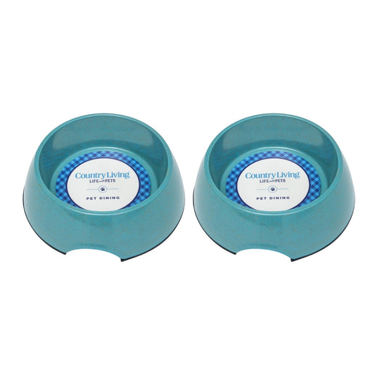 Country Living Set of 2 Natural Fiber Dog Bowls – Teal Blue - Tampa Home & Garden Store