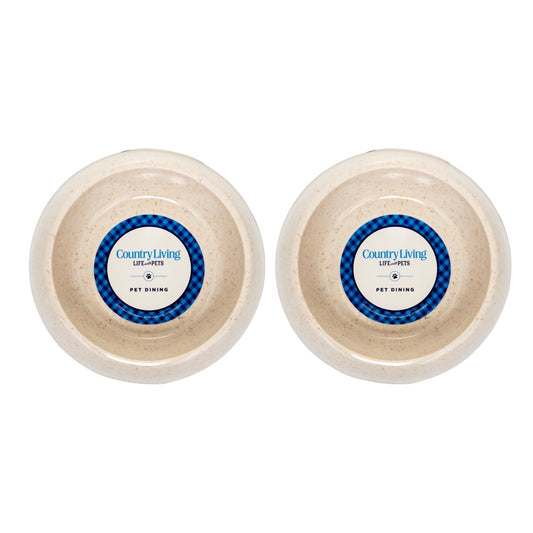 Country Living Set of 2 Natural Fiber Dog Bowls – White Swan - Tampa Home & Garden Store