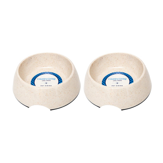 Country Living Set of 2 Natural Fiber Dog Bowls – White Swan - Tampa Home & Garden Store