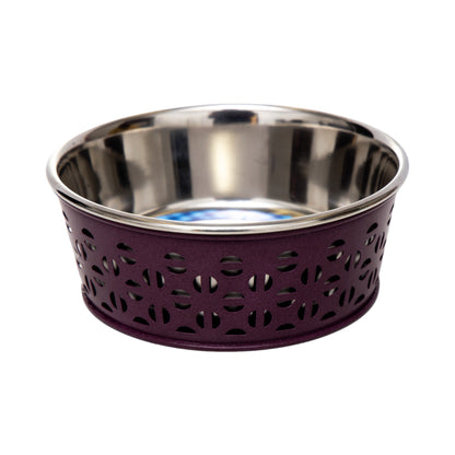Juego de 2 comederos de acero inoxidable para perros Country Living, estilo rústico, ideal para perros pequeños y medianos. 