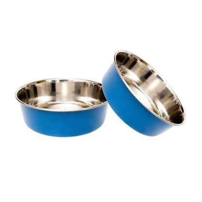 Juego de 2 cuencos para perros de acero inoxidable de gran calibre de Country Living: perfectos para comida y agua. 