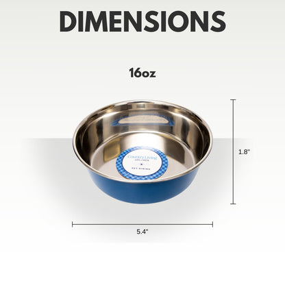 Juego de 2 cuencos para perros de acero inoxidable de gran calibre de Country Living: perfectos para comida y agua. 