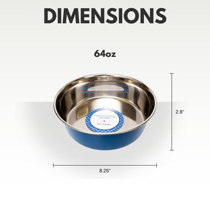 Juego de 2 cuencos para perros de acero inoxidable de gran calibre de Country Living: perfectos para comida y agua. 