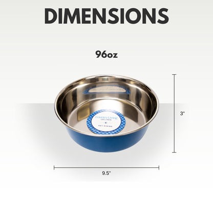 Juego de 2 cuencos para perros de acero inoxidable de gran calibre de Country Living: perfectos para comida y agua. 