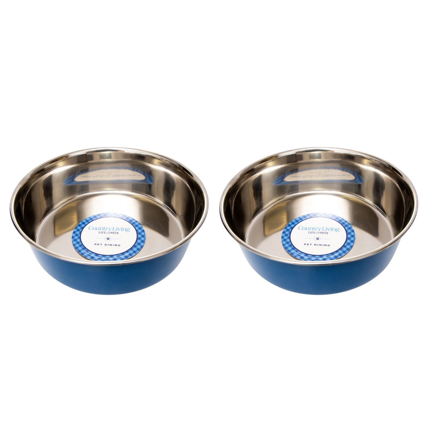 Juego de 2 cuencos para perros de acero inoxidable de gran calibre de Country Living: perfectos para comida y agua. 