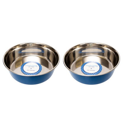 Juego de 2 cuencos para perros de acero inoxidable de gran calibre de Country Living: perfectos para comida y agua. 