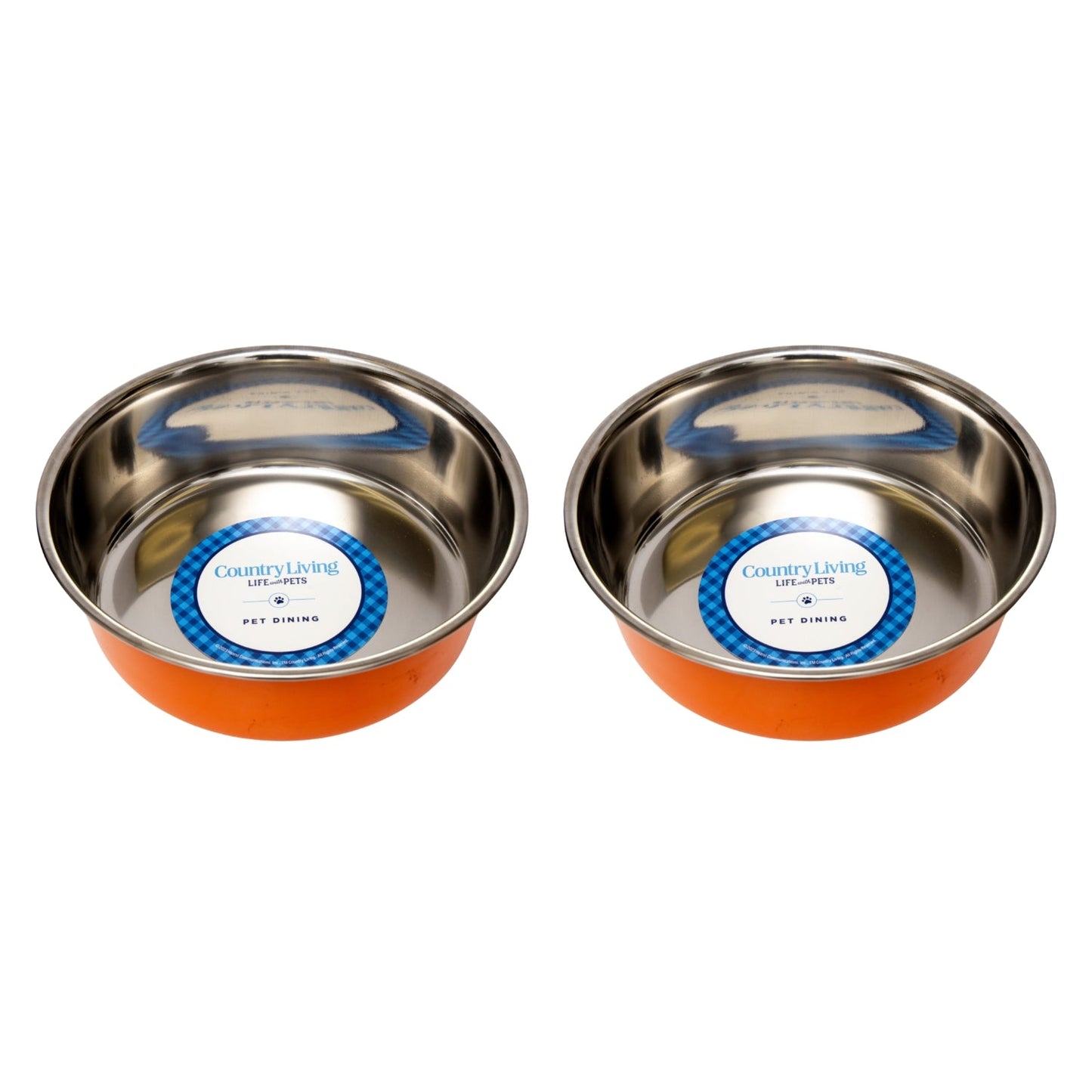 Juego de 2 cuencos para perros de acero inoxidable de gran calibre de Country Living: perfectos para comida y agua. 